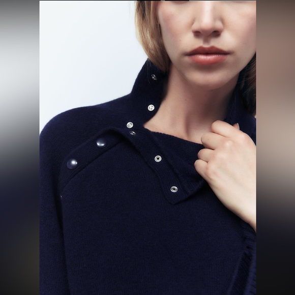 Women Zara Merino Wool Buttoned Sweater Size Large - Picture 6 of 11